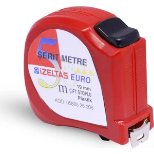 Izeltaş Plastik Çift Stoplu Şerit Metre 5X19