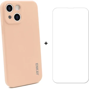 Silikon Kılıfı + Cam Koruyucu iphone 13 Için Pembe (Yurt Dışından)