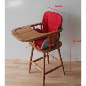 MMS Ahşap Doğal Ahşap Mama Sandalyesi