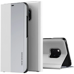 Huawei Mate 20 Pro İçin İnce Flip Deri Manyetik Kılıf Beyaz (Yurt Dışından)
