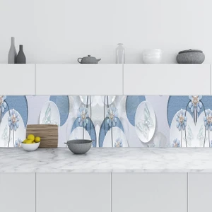 Sticker Art Mutfak Tezgah Arası Folyo Fayans Kaplama Folyosu Kelebek Elmas Çiçek 60 x 200  cm