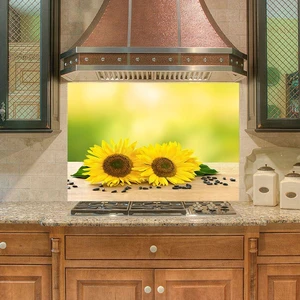 Sticker Art Mutfak Duvar Tezgah Arası Ocak Arkası Sticker Kaplama Ayçiçeği