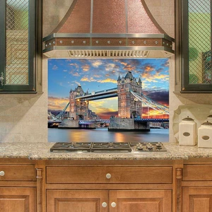 Sticker Art Mutfak Duvar Tezgah Arası Ocak Arkası Sticker Kaplama Londra Köprü