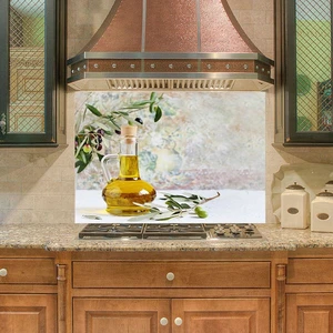 Sticker Art Mutfak Duvar Tezgah Arası Ocak Arkası Sticker Kaplama Zeytinyağı Şişe
