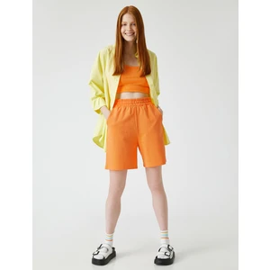 Kadın Cepli Sort Pamuklu