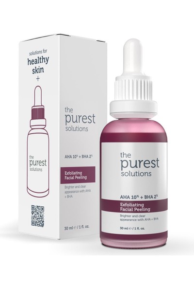 The Purest Solutions Canlandırıcı Cilt Tonu Eşitleyici Yüz Peeling Serum 30 ml Aha 10% + Bha 2% TPS101
