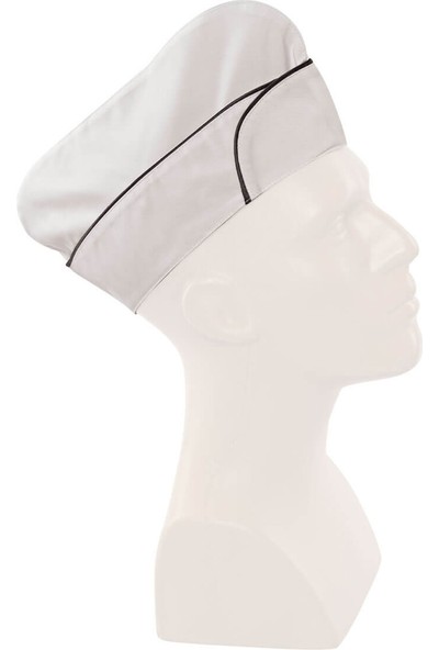 Efetex Aşçı Şapkası Aşçı Kepi Kayık Model Aşçı Siyah Biyeli Şapka Iş Kıyafetleri