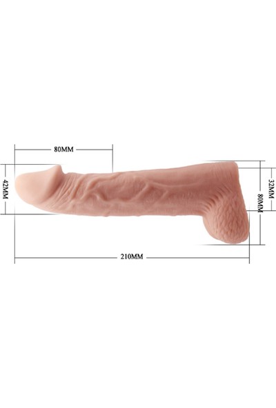 Lilitu Shop 8 cm Dolgulu Realistik Penis Kılıfı