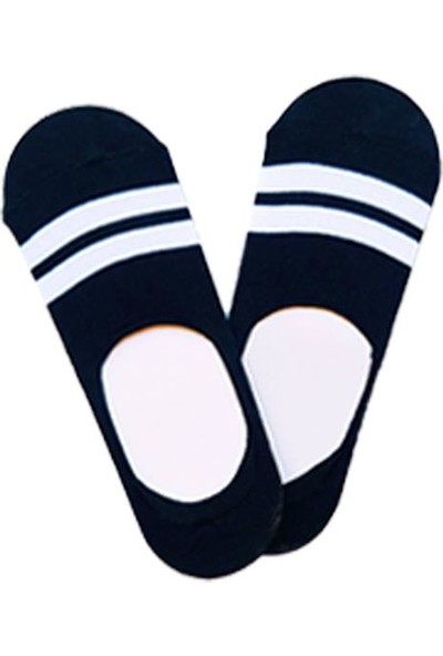Trick or Treat 3'lü Paket Çizgili Kaydırmaz Topuk Suba Görünmez Erkek Çorap
