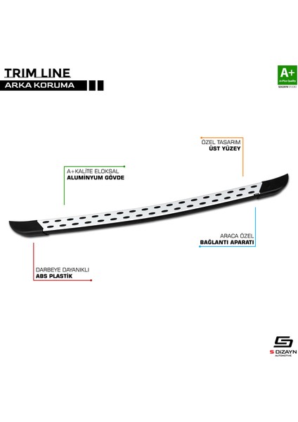 Volkswagen Caddy 4 TrimLine Gri Arka Koruma 2020 Üzeri A+ Kalite