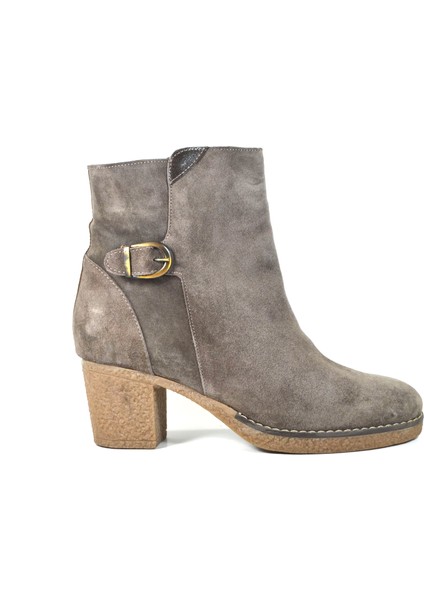 3001 Deri Nubuk Vizon Kalın Topuklu Kadın Bot