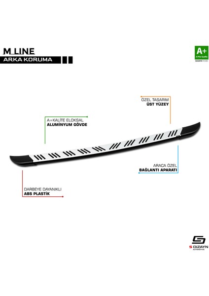 Sdizayn Vw Transporter T6 M-Line Gri Arka Koruma 2015-2019 A+ Kalite