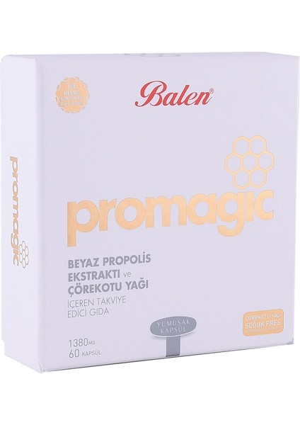 Balen Promagic Beyaz Propolis Ekstraktı ve Çörekotu Yağı 1380MG 60 Kapsül