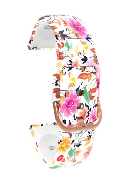 Samsung Galaxy Watch 42 mm Için Desenli Silikon Kordon Çiçek