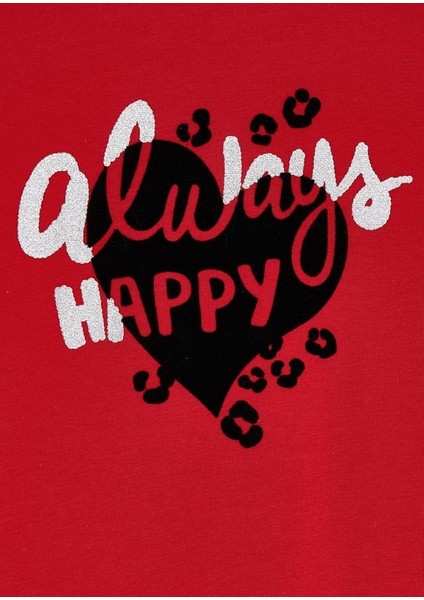 Kız Çocuk Happy Desenli T-Shirt L21K4014