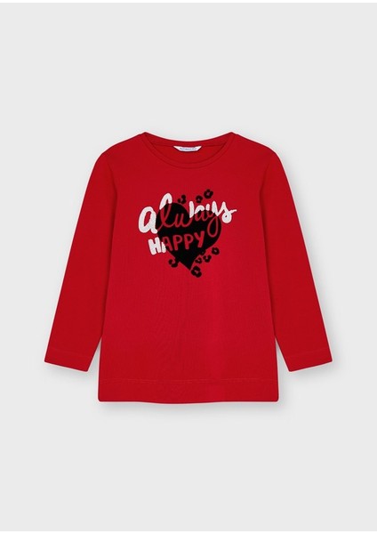 Kız Çocuk Happy Desenli T-Shirt L21K4014