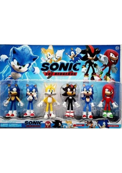 Sonic 6 Lı Oyuncak Figür Seti Tails Knuckles Kirpi Sonic