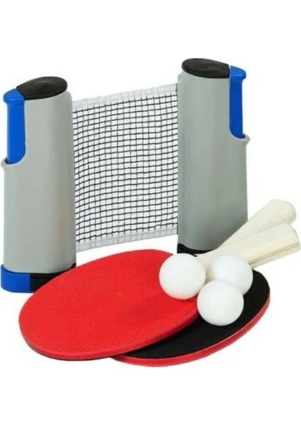 Tenis Masası Filesi Portatif Masa Tenis Filesi 150 cm 2 Raket + 3 Top Pinpon Seti