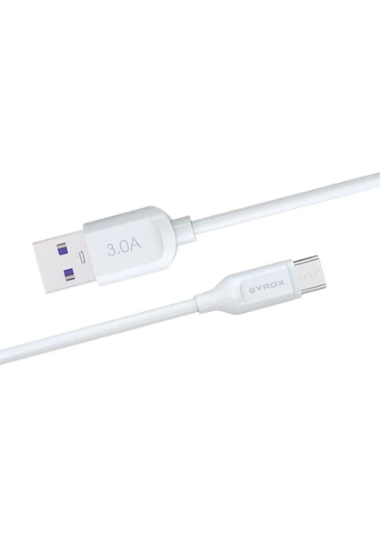 Yeni Kutulu Ürün - Syrox C108 Micro USB Girişli 18W 3.0A Hızlı Şarj ve Data Kablosu