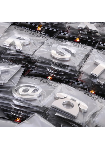 200 Parça Krom Araba Amblemi Etiket Alfabe Harf Numarası Sembol Çıkartması (Yurt Dışından) fiyatları