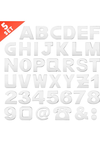 200 Parça Krom Araba Amblemi Etiket Alfabe Harf Numarası Sembol Çıkartması (Yurt Dışından) indirimleri