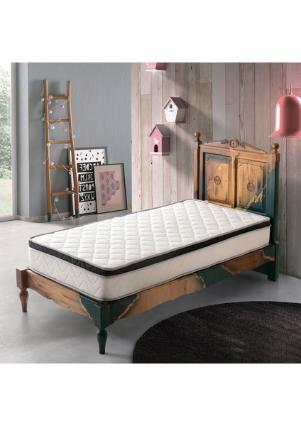 Techno 90 x 200 Cm. Ultra Lüx Pedli Cotton Tek Kişilik Yaylı Yatak