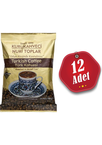 12 Adet Gerçek Geleneksel Türk Kahvesi 1,2 kg