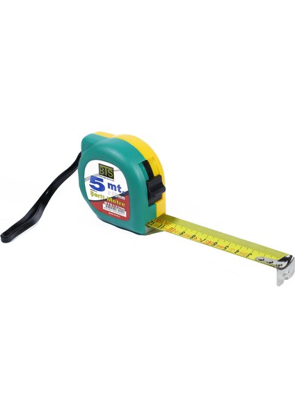 12296 Şerit Metre Sarı Yeşil Stoplu 5 M x 25 mm