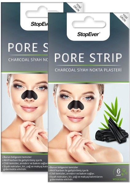 Charcoal Pore Strip Kömürlü Siyah Nokta Plasteri -6x2 Adet