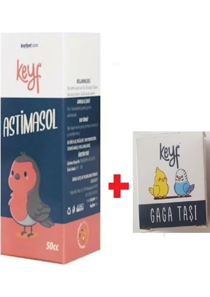 Astimasol (Kuşlarda Nefes Acıcı ) Kuş Vitamini 50 Cc+ 1 Adet  Keyf Gaga Taşı