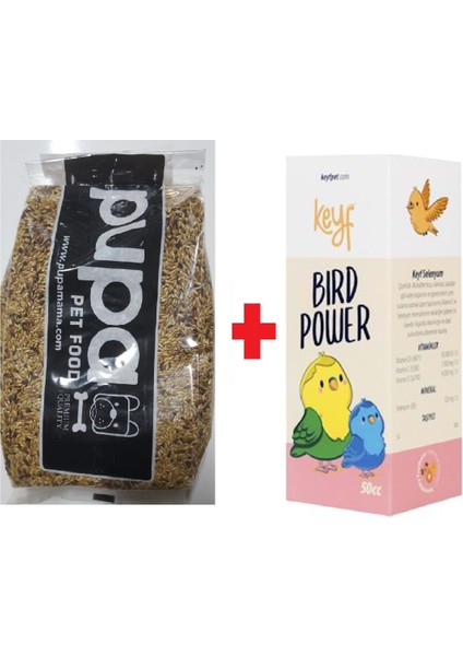 Kanarya Yemi 1 kg Karışık Taneli + Keyf Bird Power 50 cc