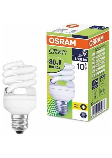 23W Mini Spiral Enerji Tasarruflu Ampul - Sarı Işık - 10'lu Paket