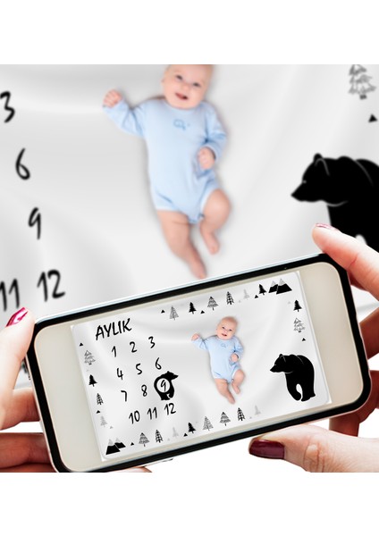 Bebek Hediyesi Aylık Anı Battaniyesi, Hediyelik Erkek Kız Yeni Doğan Baby Shower Doğum Hediye Seti fiyatları