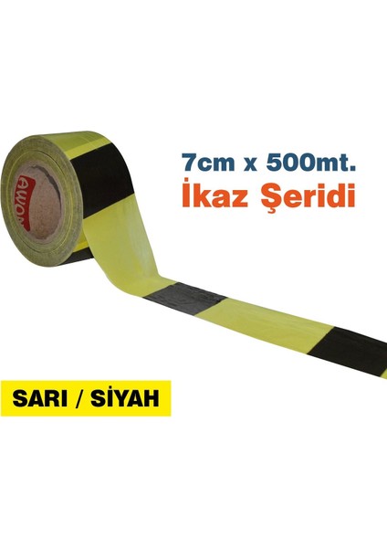 500 Metre Çok Amaçlı Emniyet Şeridi Kırmızı Siyah x 10 Adet modelleri