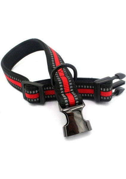 Kırmızı Reflektörlü Büyük Irk Köpek Boyun Tasması Large 2.5 cm 42 - 65 cm fiyatları