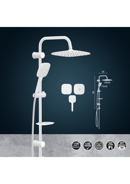 Aqua Pure Tepe Duş Seti – VS-5090