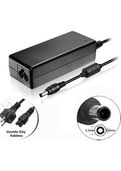 Samsung Laptop Notebook Adaptörü Şarjı 19V 3.16A ile Tam Uyumlu 4.74 Amper 5.5mm 3.0mm indirimleri