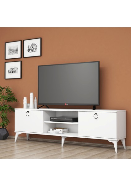 FERNISO Tv Sehpası Modern Siyah Kulplu 160CM