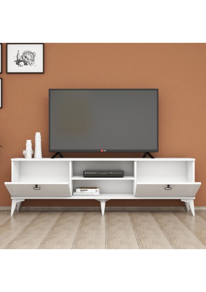 FERNISO Tv Sehpası Modern Siyah Kulplu 160CM