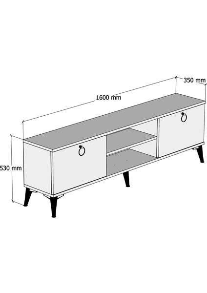 Fernıso 160cm Çam Mermer Tv Sehpası