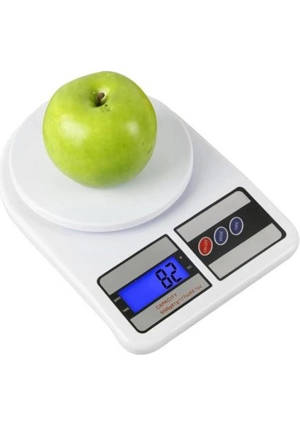 Dijital Ekranlı Hassas Terazi 10 kg Kapasiteli LCD Ekranlı Mutfak Tartısı Ölçüm Cihazı 1GR-10KG