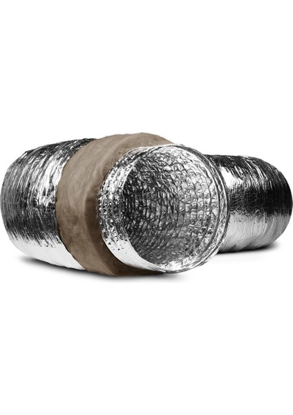 229MM 10MT Afs Tam Esnek Flexible Isı Izolasyonlu Alüminyum Hava Kanalı Şofben Davlumbaz Borusu 10 Metre Yerli Üretim Agmair