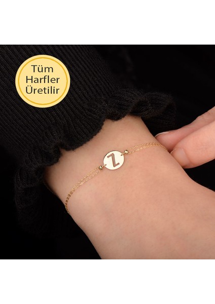 14 Ayar Altın Harf Bileklik