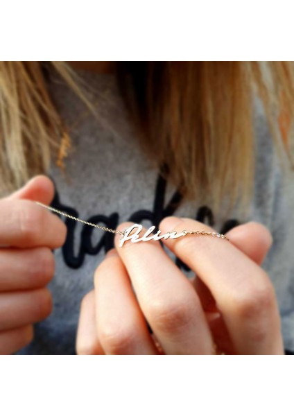 14 Ayar Altın Isim Bileklik modelleri