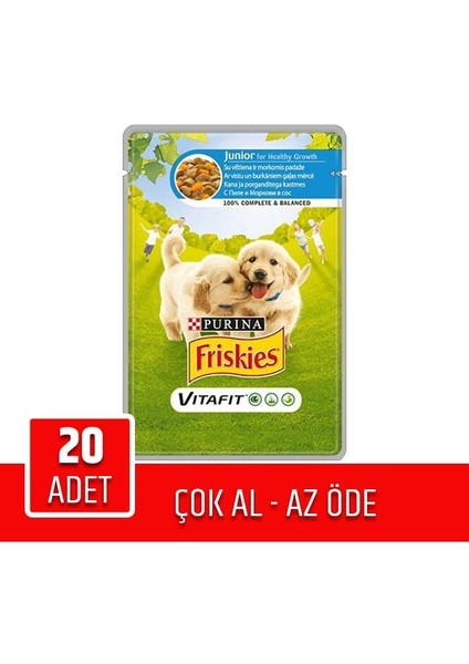 Junior Tavuklu ve Havuçlu Yavru Köpek Konservesi 100GR 20LI
