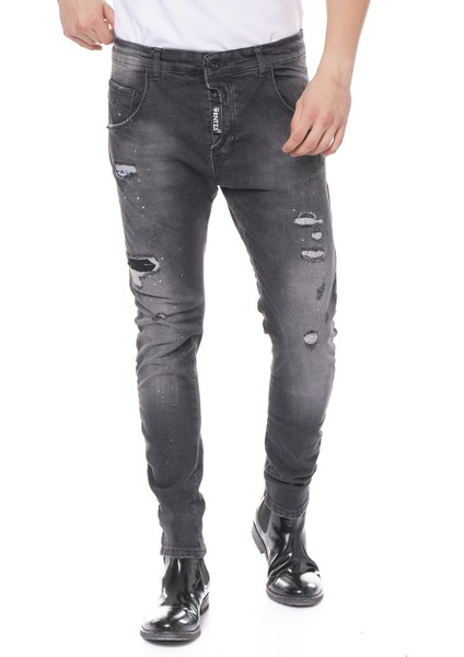 Full Skinny Boyalı Yırtlık Dar Kesim Erkek Kot Pantolon