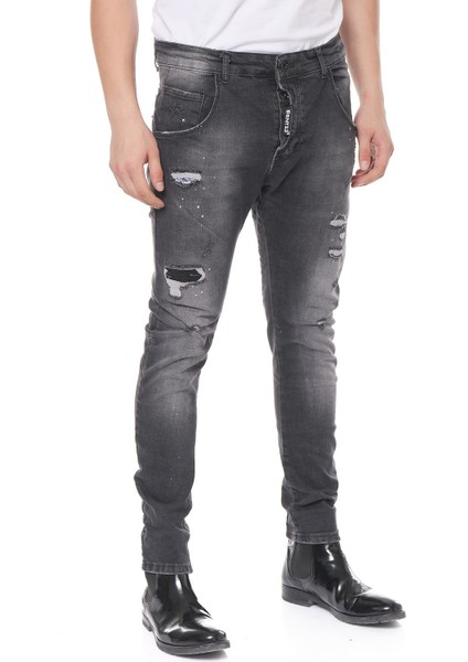 Full Skinny Boyalı Yırtlık Dar Kesim Erkek Kot Pantolon