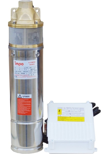 Impo 4SKM100 1 Hp 4" Kablolu Panolu Fişli Sürtme Fanlı Ithal Dalgıç Elektropomp