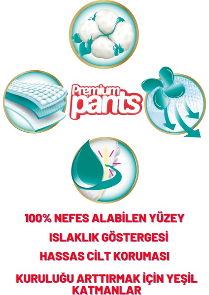 Premium Pants Külot Bezi 3 Numara (4-9kg) Mıdı 44 Adet