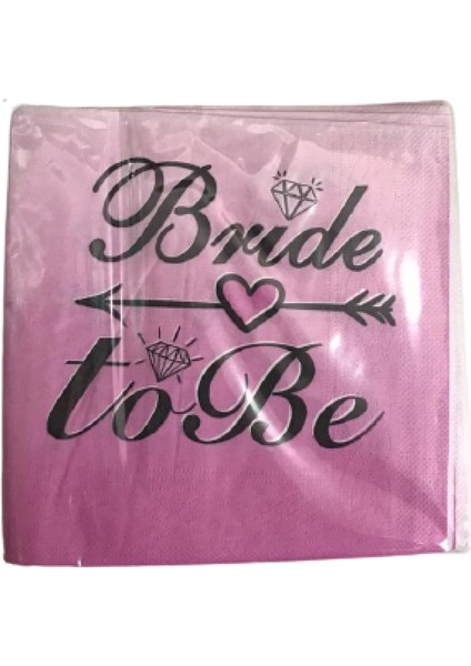 Bride To Be Siyah Pembe Peçete 16 'li